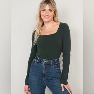 Old Navy Fitted Crop Square Neck Rib Knit Sweater Size 2X